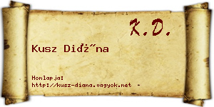 Kusz Diána névjegykártya